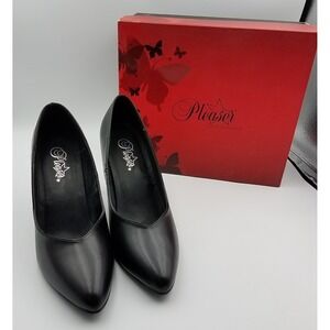 Pleaser Black High Heel Pumps – Size 11 – Classic Pointed Toe Stiletto NWD